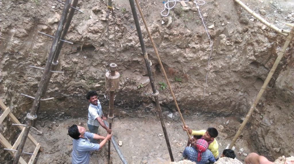 Conducting test for Soil bearing Capacity in Thimphu