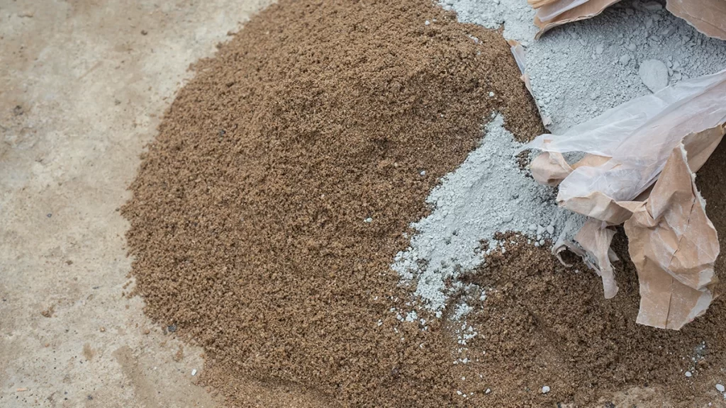 mixing of cement and fine aggregate